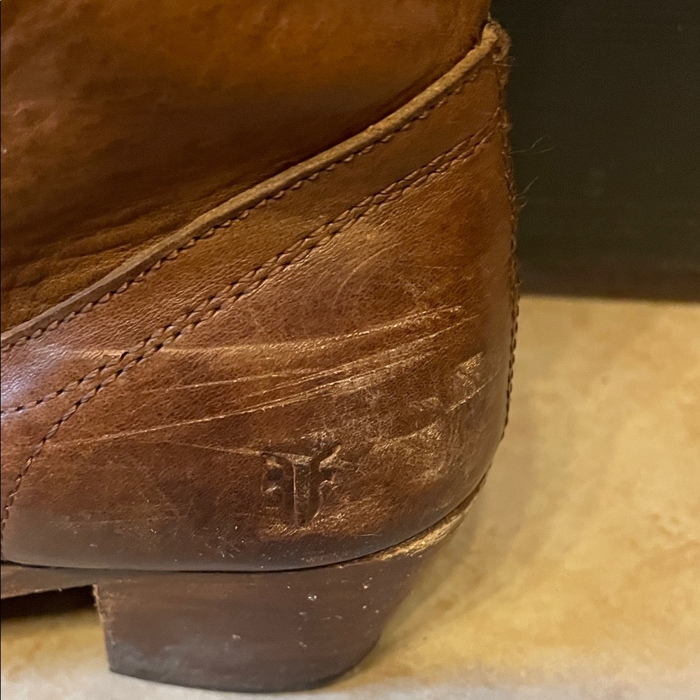 Frye Chestnut Leather Heeled Boots - Picture 2 of 6